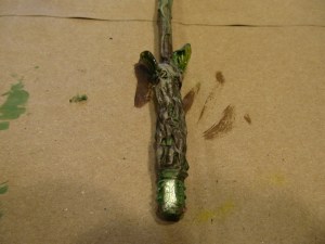 Life Wand in progress - handle detail