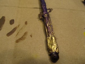 Storm Wand in progress - handle detail